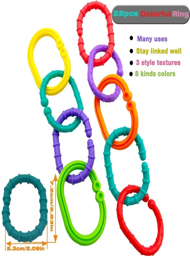 COLVWOFA Baby Toys Links-to-Go Car Seat and Hanging Stroller Ring Toy, Larger Connecting Ring Travel Accessory Set - Image 3